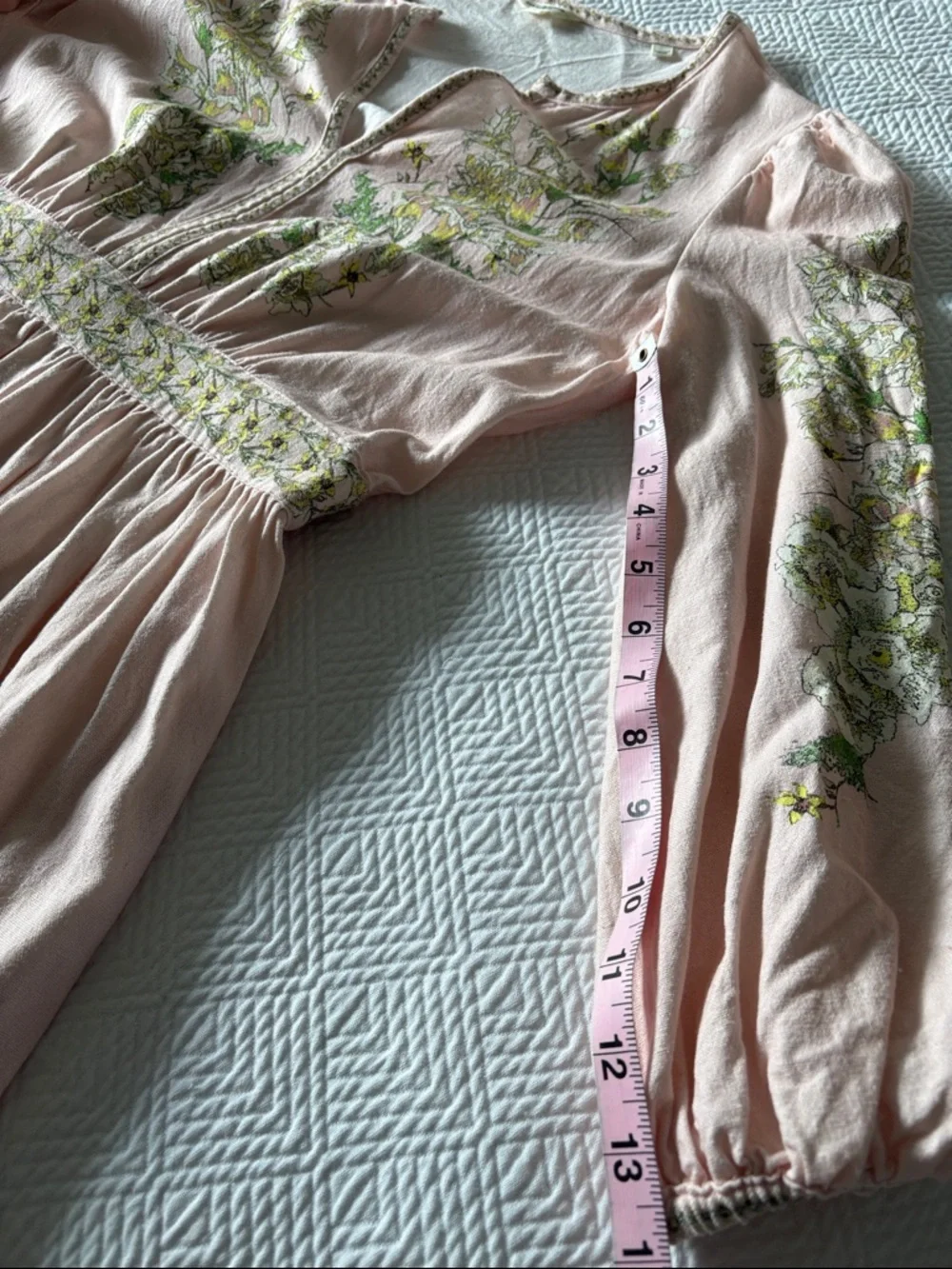 Blush Pink Floral Max Studio Maxi Linen Blend Dress - Picture 6 of 10